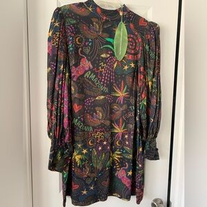 New With Tags Farm Rio Amazonia Mini Dress, Size Large